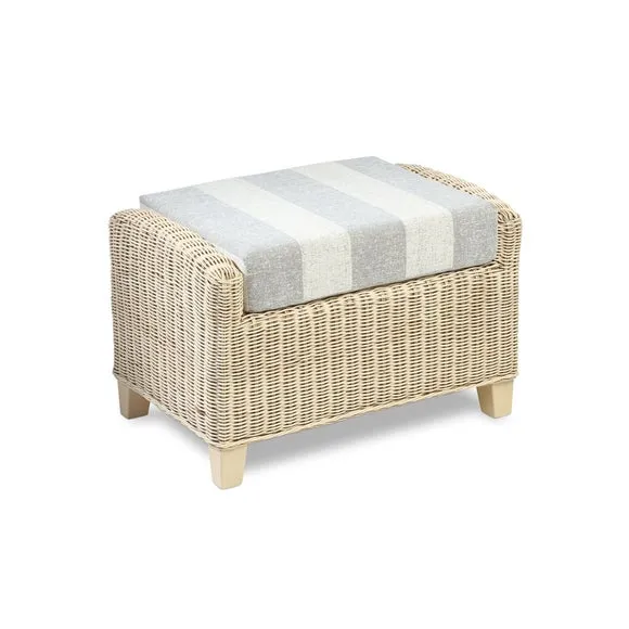 Desser Dijon Rattan Athena Stripe Footstool 2