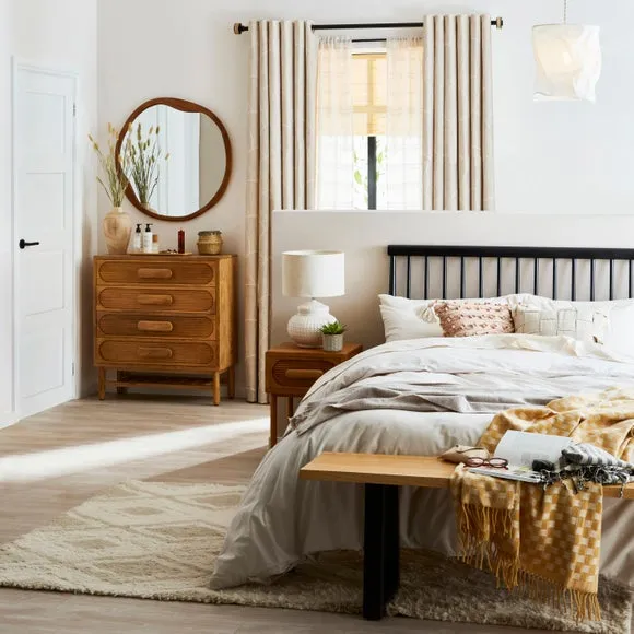 Pebble Wood Round Wall Mirror 4