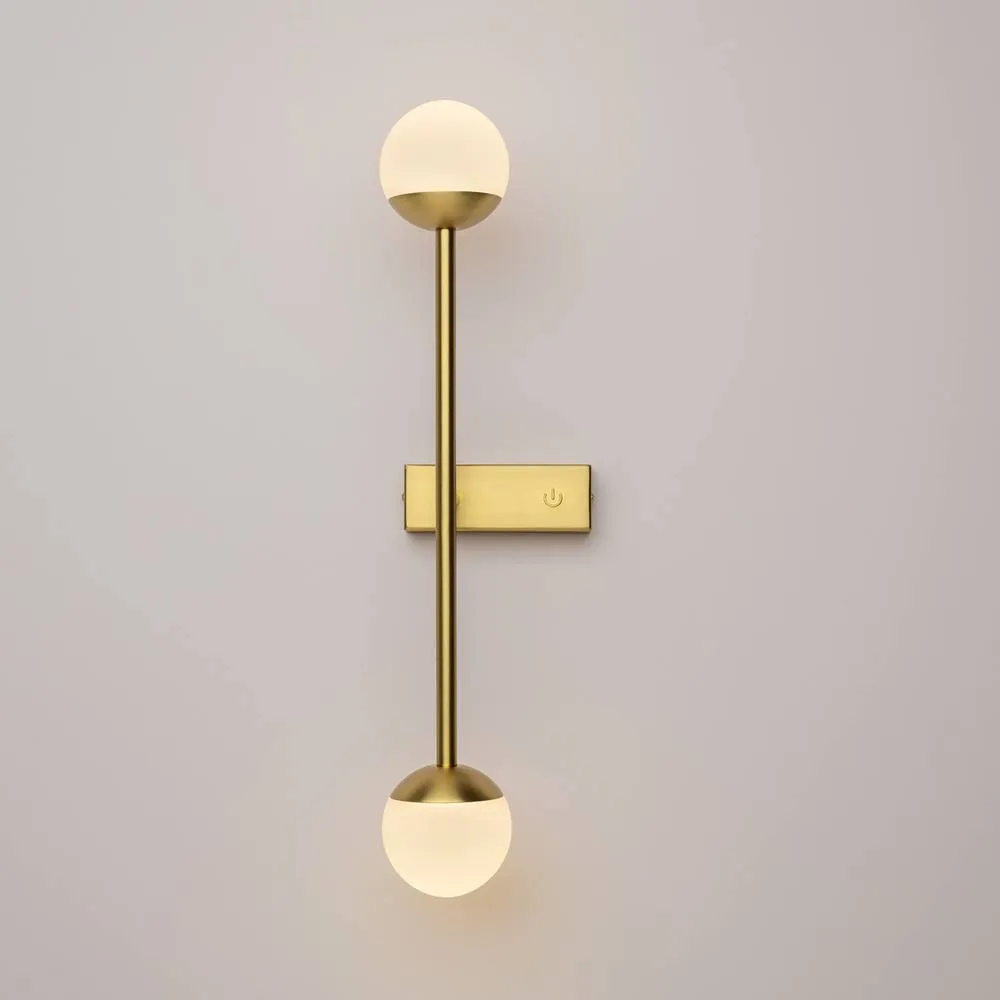 Netlighting Touch Modern Wall Lamp Brass Touch Control 3000K 800lm White Shade in Gold 2