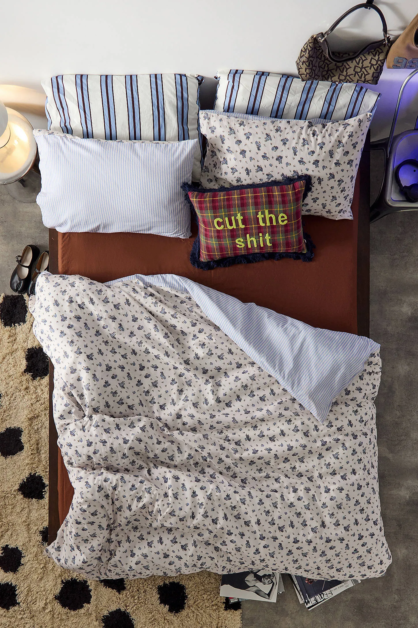 Maisie Reversible Duvet Set - Blue