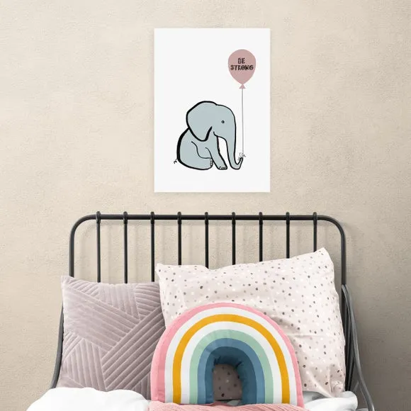 East End Prints Be Strong Elephant Print 1