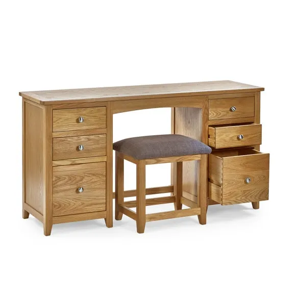 Jenkins Twin Dressing Table and Stool, Oak 3