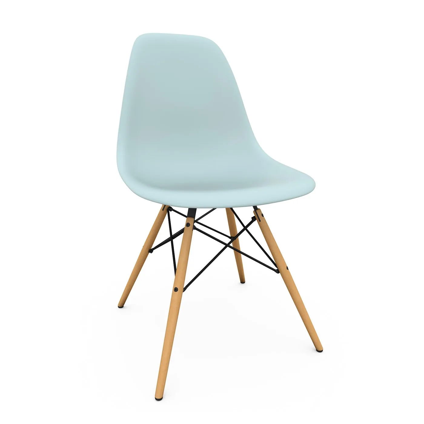 Vitra Eames DSW Chair New Height Ice Grey Light Maple Legs