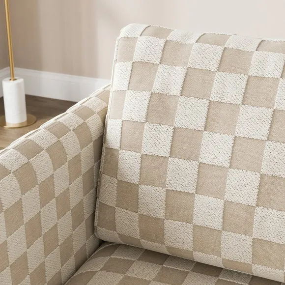 Jude Checkerboard Upholstered Cube Armchair 4