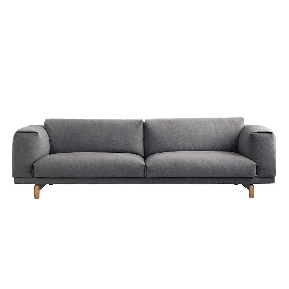 Muuto Rest 3 Seater Sofa Kvadrat Hallingdal 153 Mid grey 2