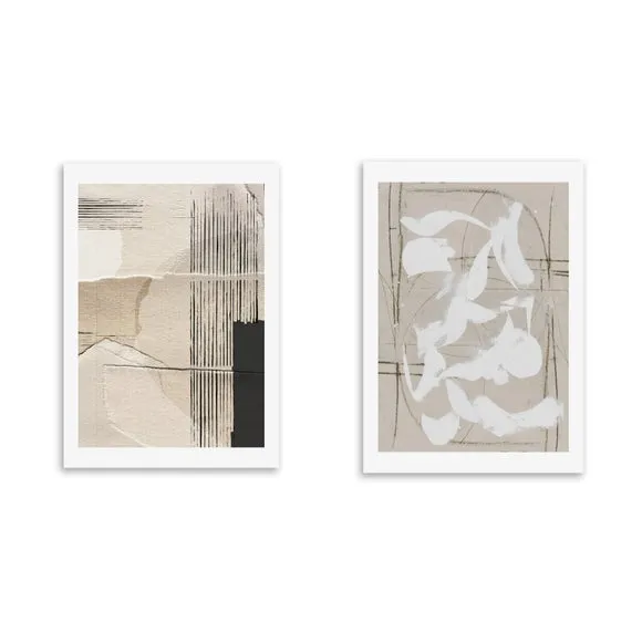 Set of 2 East End Prints Paper Abstract Prints 2