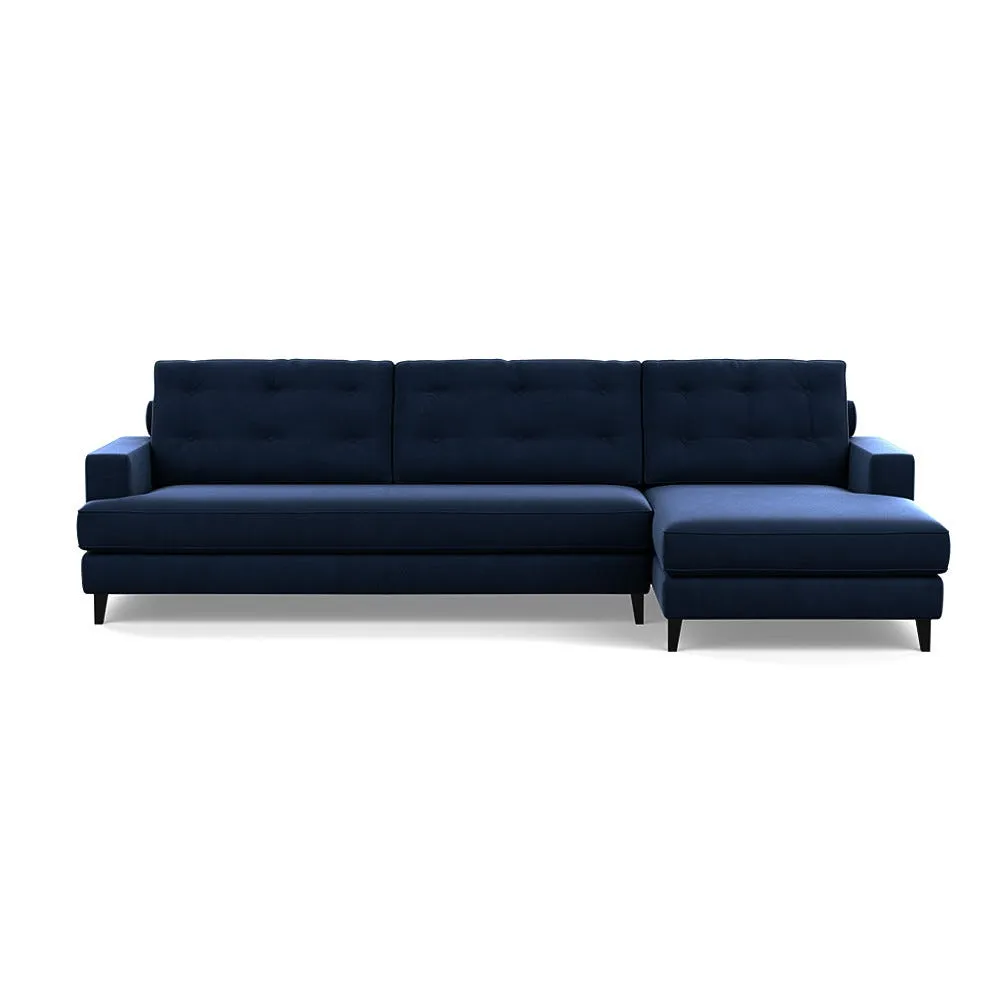 Heal's Mistral Right Hand Facing Corner Sofa Smart Velvet Dusk Black Feet 1