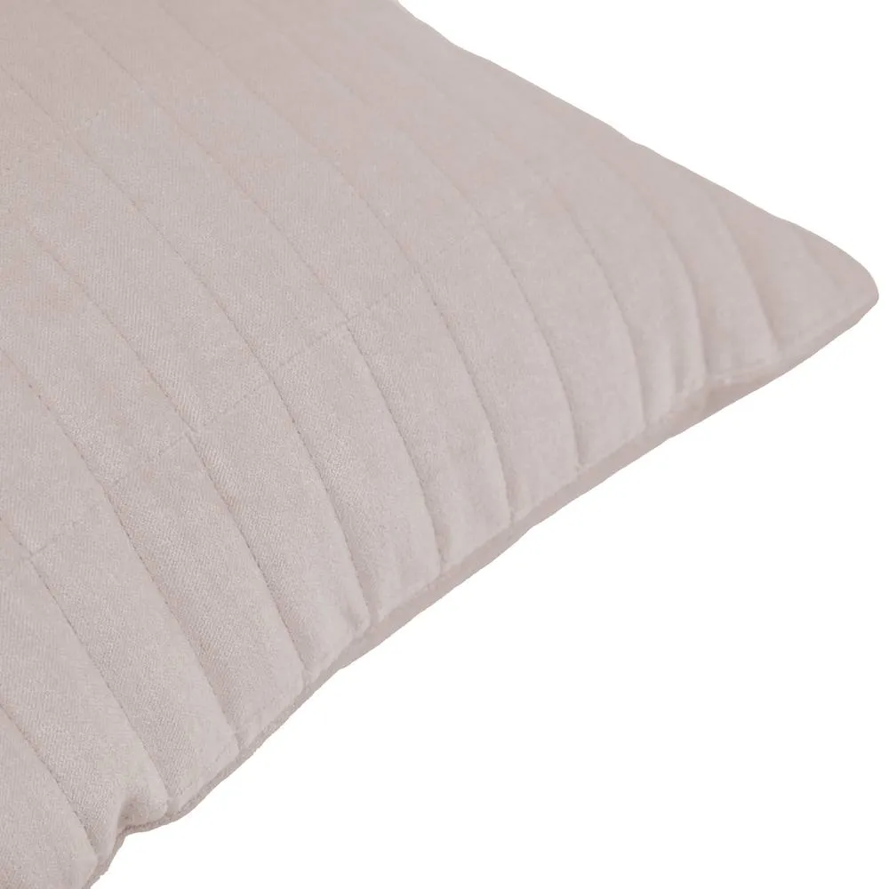 Yard Dales Quilted 100% Cotton Velvet Cushion in Natural 3
