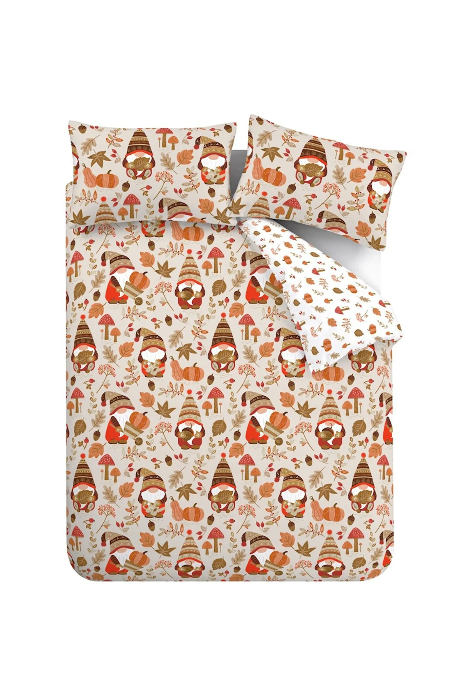 Catherine Lansfield 'Woodland Gonks' So Soft Reversible Duvet Cover Set in Natural 5