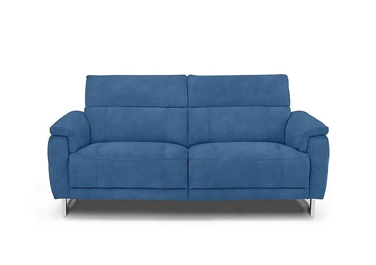 Moet 3 Seater Fabric Power Recliner Sofa with Telescopic Headrests - Dexter Wave