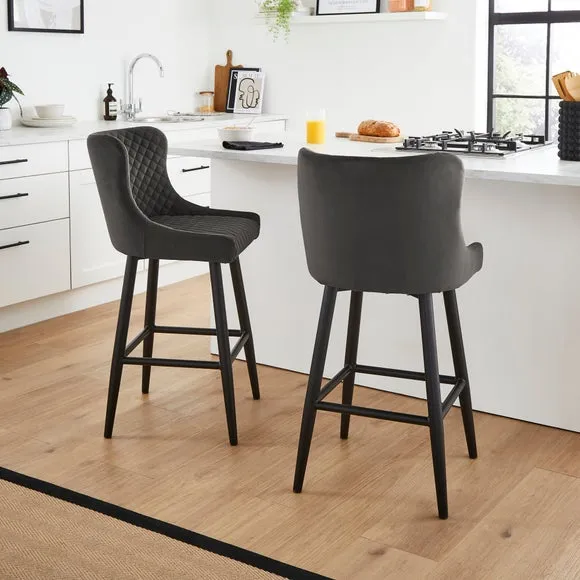Montreal Counter Height Bar Stool, Velvet 1