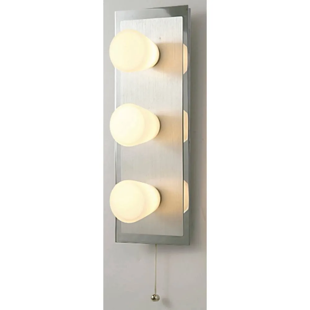 Netlighting IP44 Cone Wall Lamp Pull Cord Switch 3 Light G9 Chrome & Aluminium in Grey 2