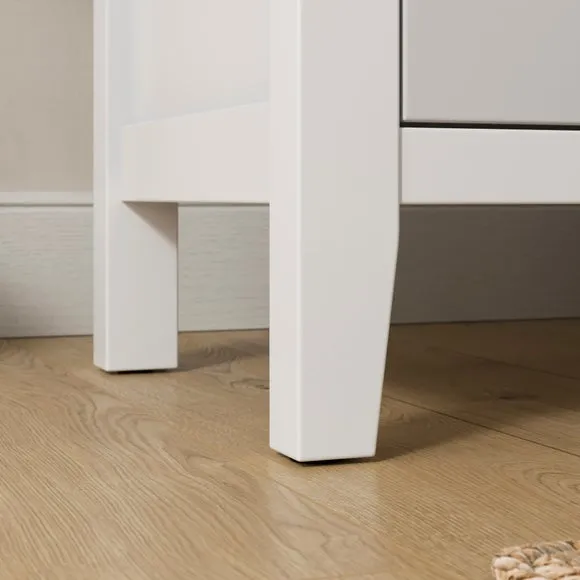 Lynton 3 Drawer Bedside Table, White 5