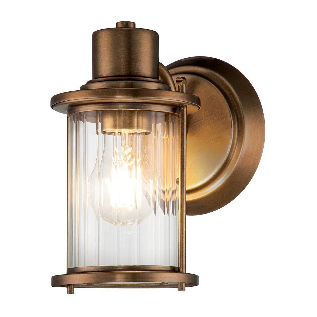 Netlighting Quoizel Riggs Wall Lamp Weathered Brass IP44 in Yellow
