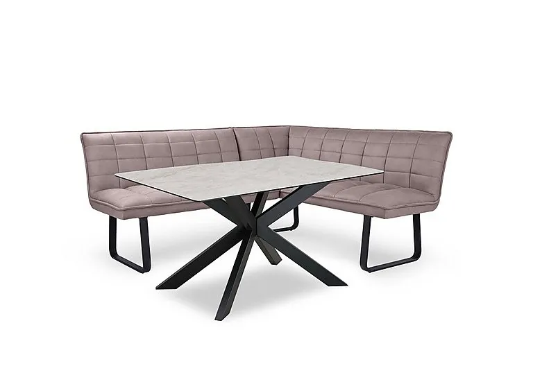 Luno Fixed Dining Table and Right Hand Facing Corner Bench