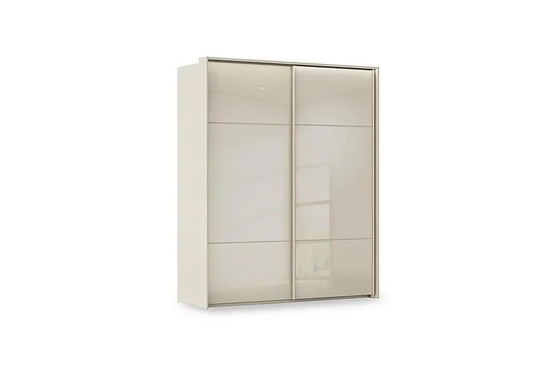Haven 190cm 2 Door Slider Wardrobe with Glass Doors and Lights