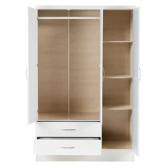 Nevada Triple 2 Drawer Wardrobe, Mirrored 4