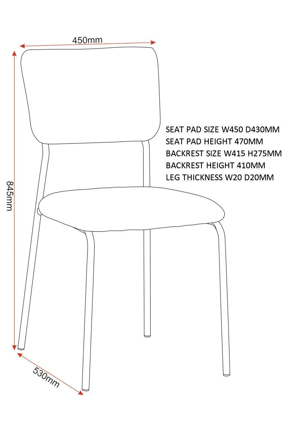 Seconique Sheldon Chair( Set Of 4 ) in Ivory 6