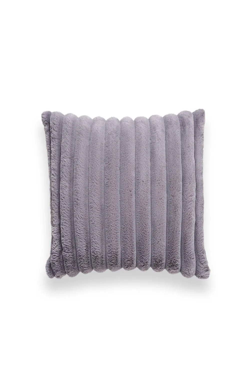 BHS Jumbo Cord with Plain Velvet Backing Cushion in Grey 2