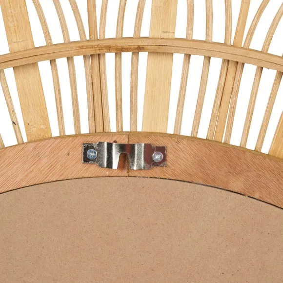 Bamboo Frame Round Wall Mirror 4