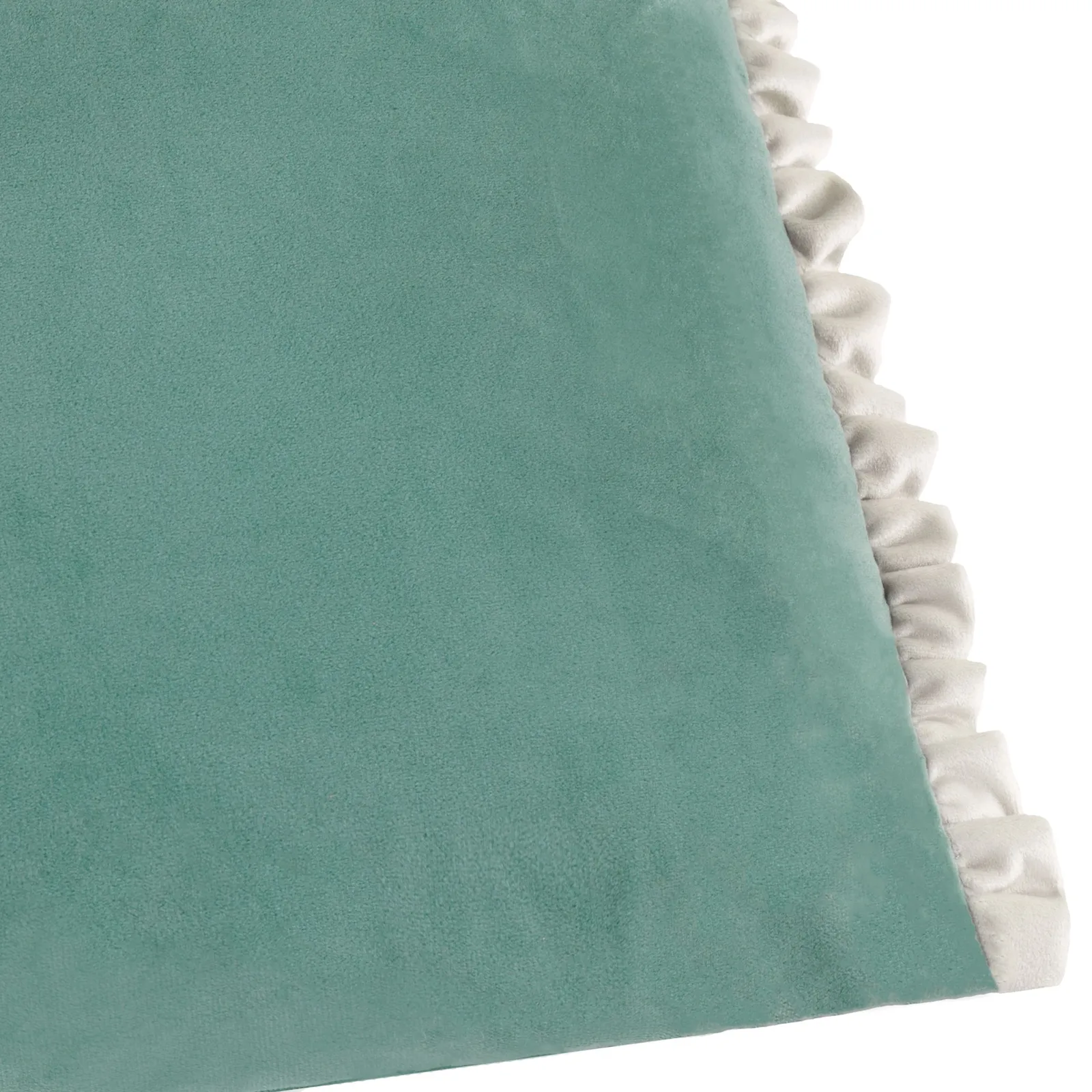 Wylder Tilly Velvet Frill Reversible Cushion in Duck Egg Blue 4