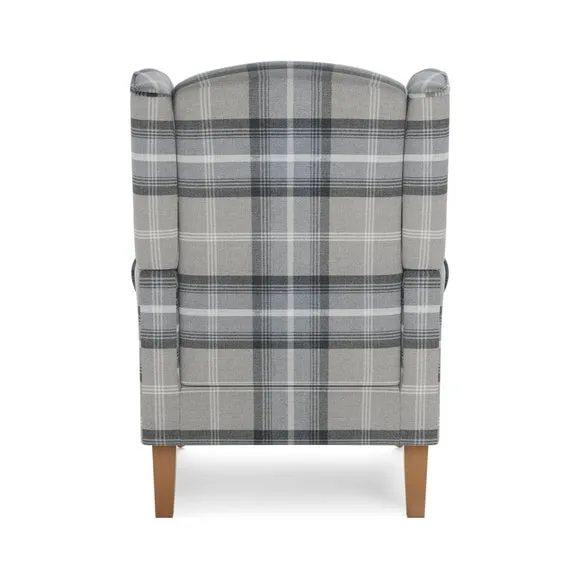 Oswald Check Wingback Armchair 6