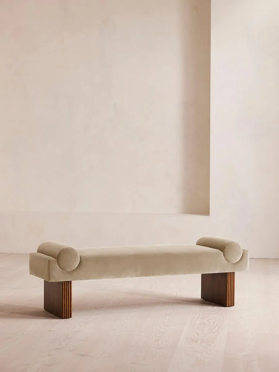 Esther Bench, Velvet, Oyster
