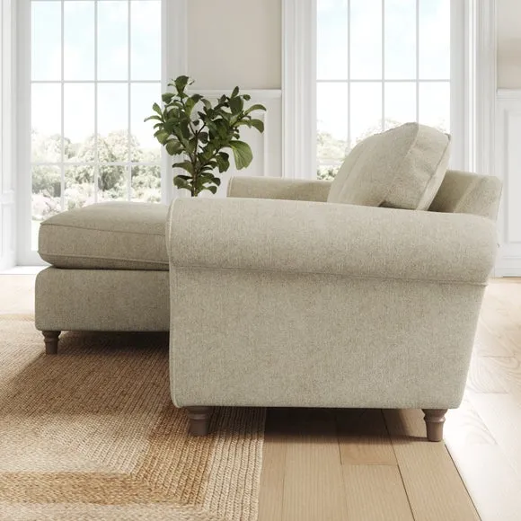 Flori Soft Chenille Corner Chaise Sofa 2