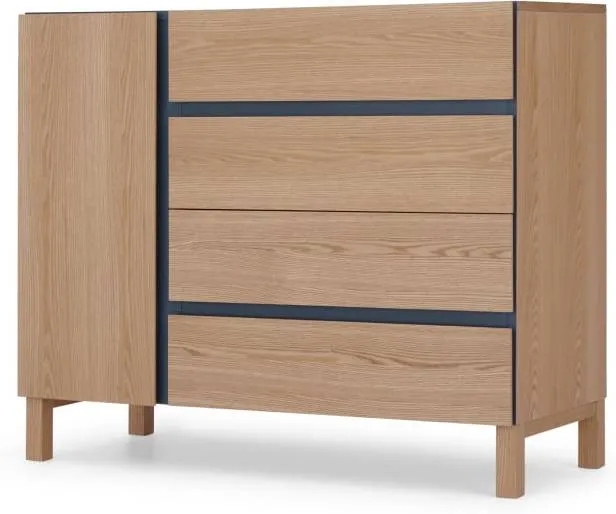 Xander Chest of Drawers, Ash & Navy Blue