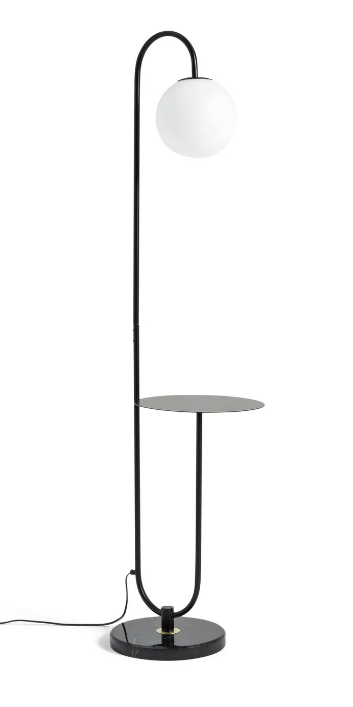 Habitat Sagara Opal Shelf Floor Lamp - Black