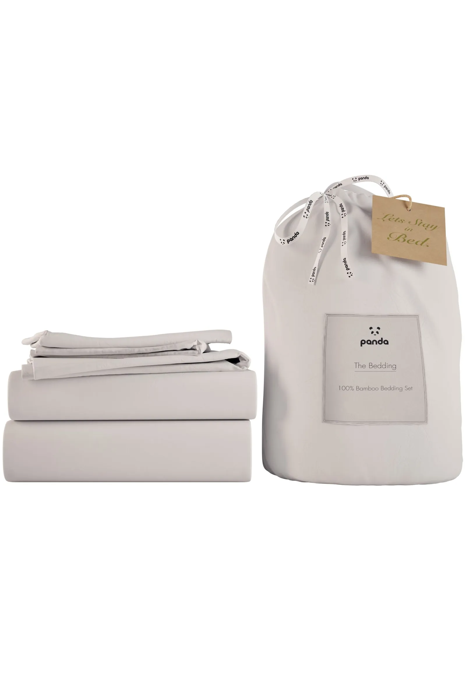 Panda London 100% Bamboo Complete Bedding Set in White 2