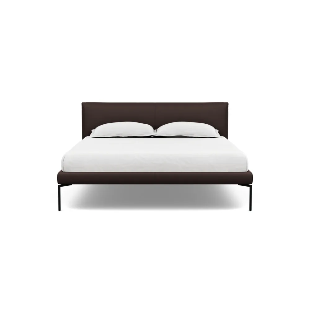 Heal's Matera Bedstead King Leather Grain Chocolate 066 1