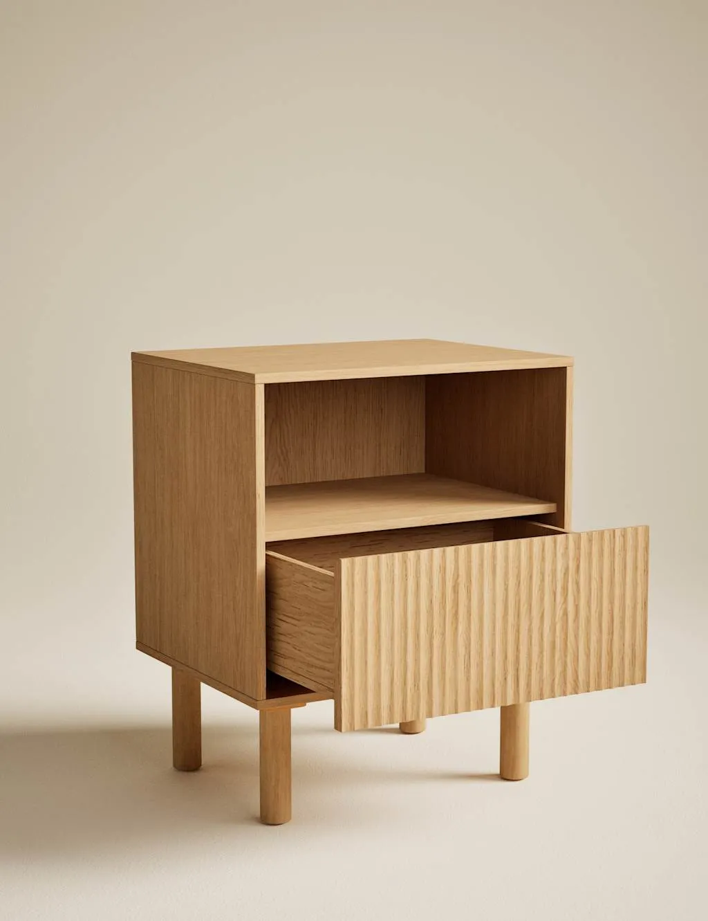 Gallery Direct Fluted Bedside Table Natural