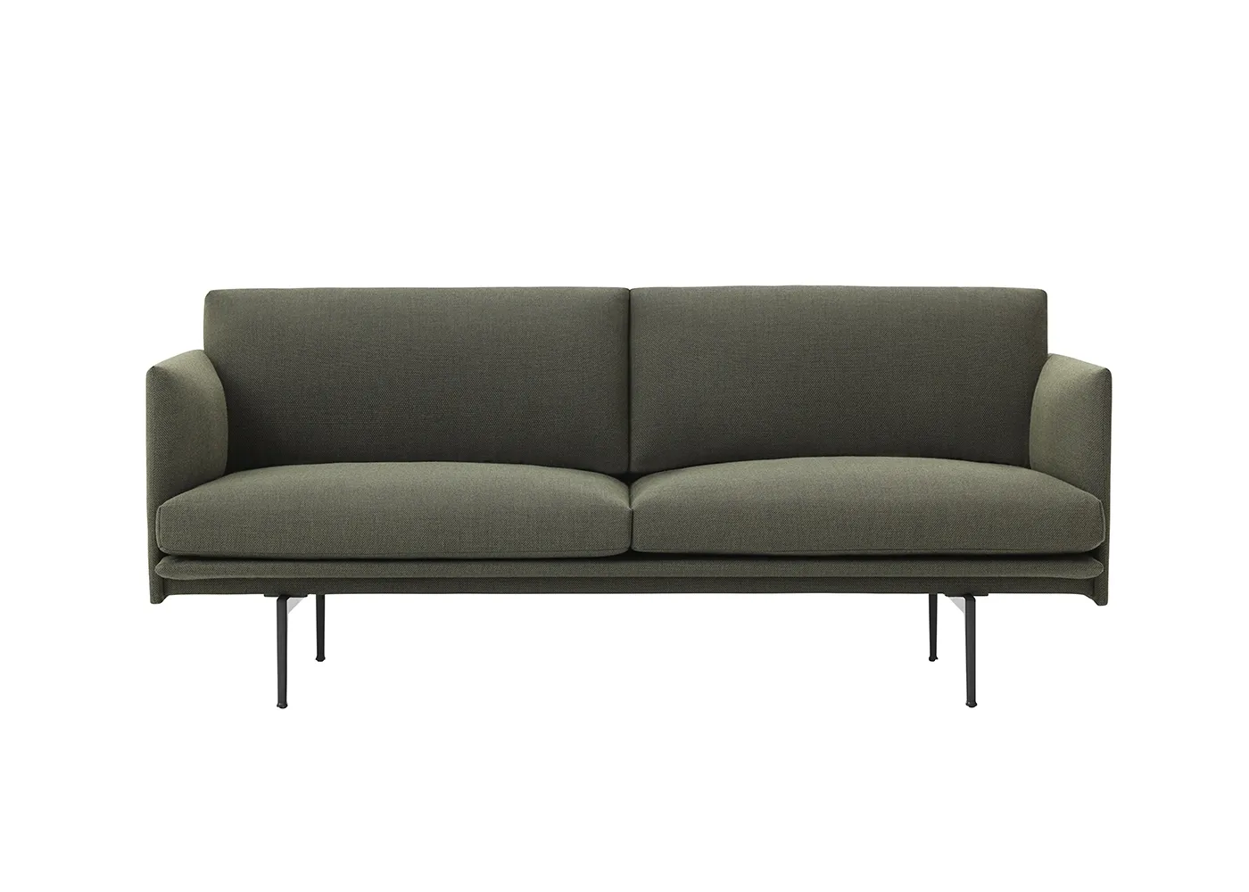 Muuto Outline 2 Seater Kvadrat Fiord Fabric Dark Green 961 1