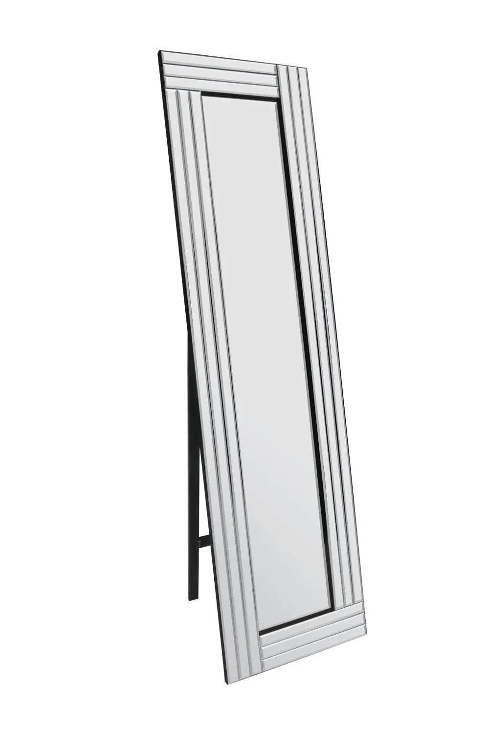 MirrorOutlet 'Oakley' All Glass Triple Edge Bevelled Full Length Cheval Mirror 150 x 40 CM in Clear 2