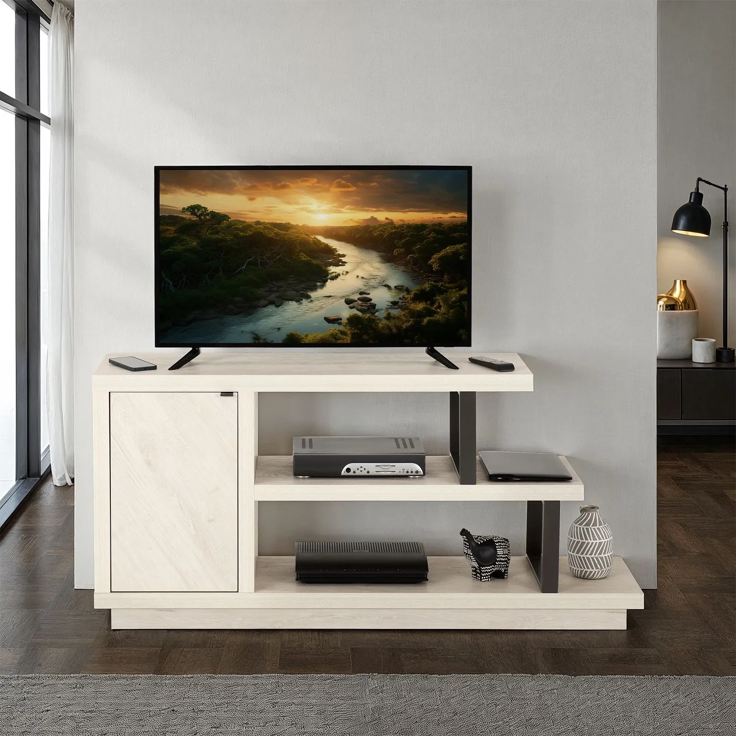 Seconique Turin TV Stand in Light Oak