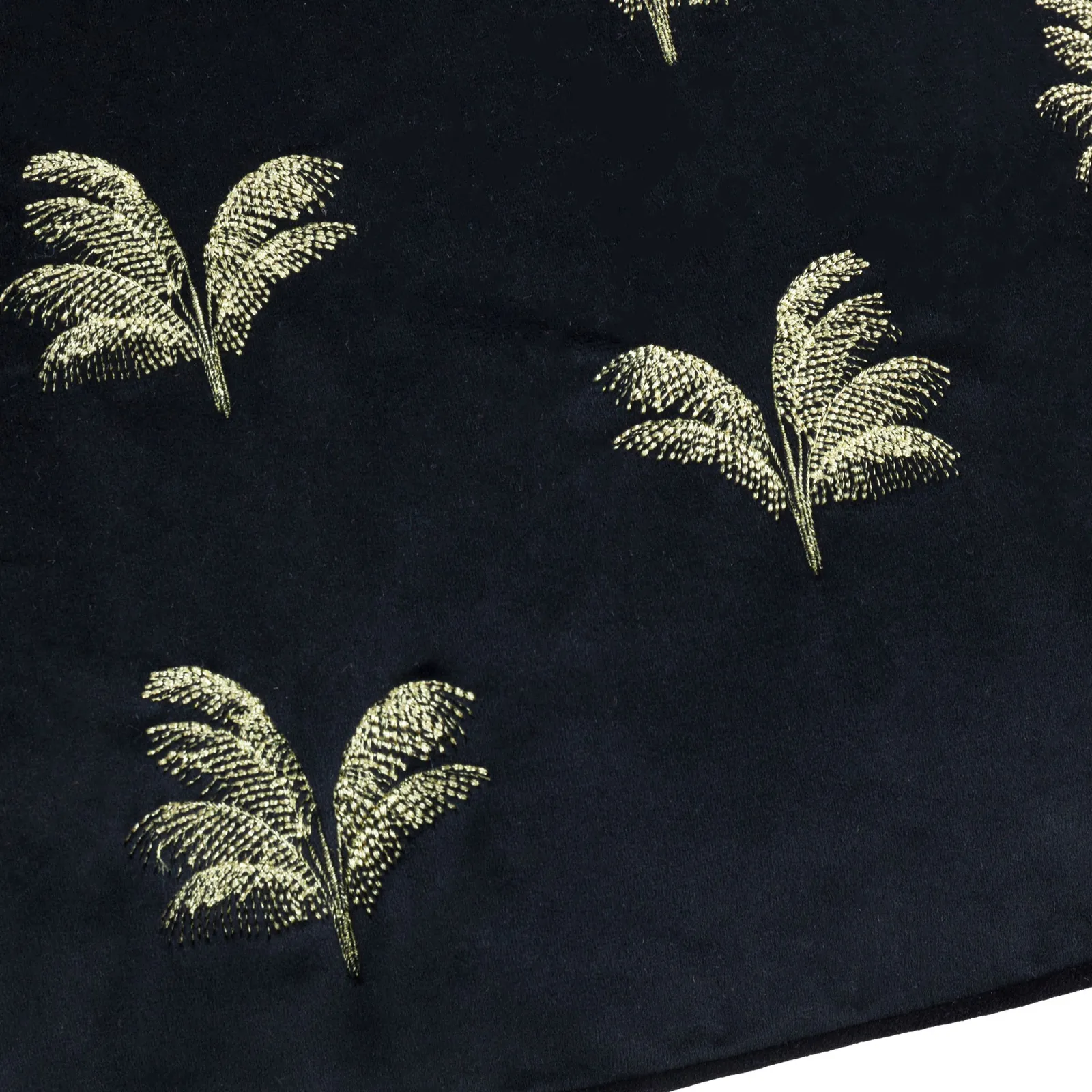 Paoletti Guilded Palms Embroidered Cushion in Black 5