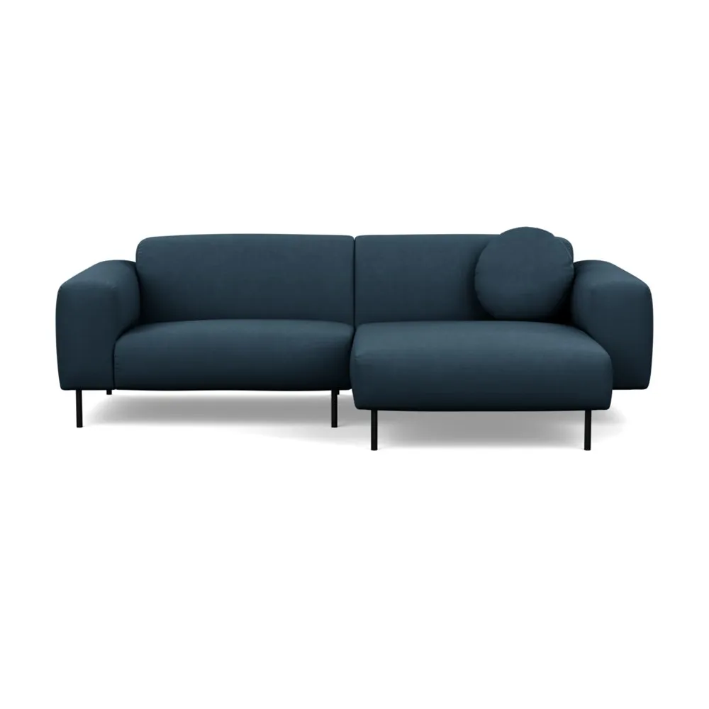 Heal's Luna Right Hand Facing Corner Chaise Sofa Siena Cotton Deep Sea Black
