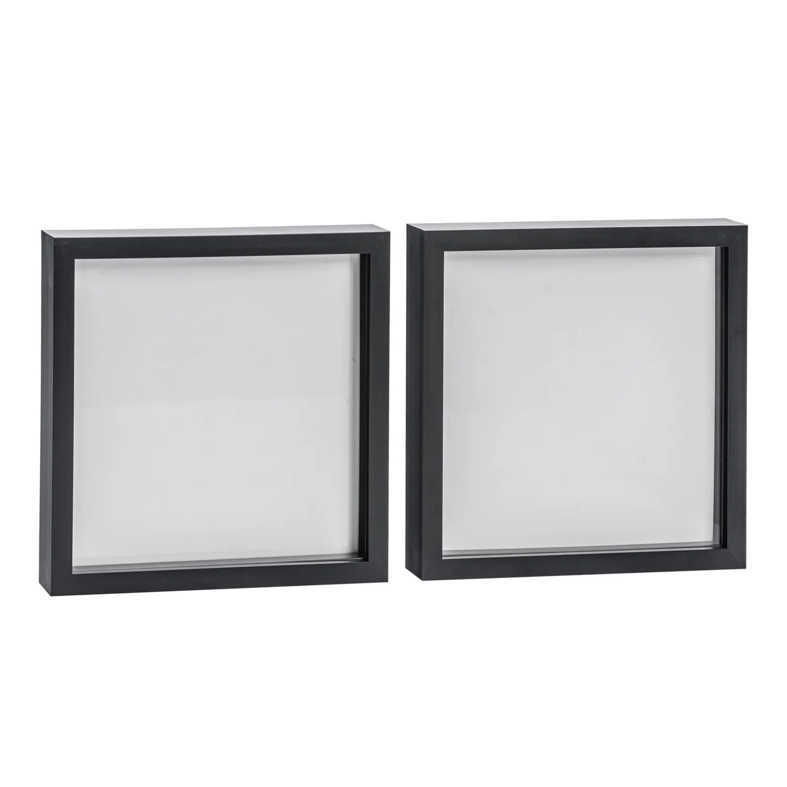 Nicola Spring 3D Box Photo Frames - 20 x 20" - Pack of 2 in Black