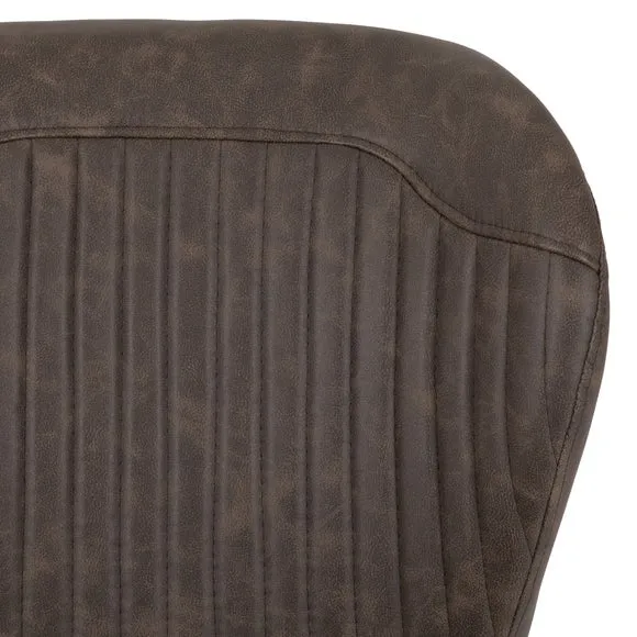 Quebec Set of 4 Dining Chairs, Brown Faux Leather 6