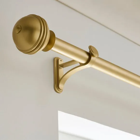 Traditional Ball Fixed Metal Curtain Pole with Rings 1