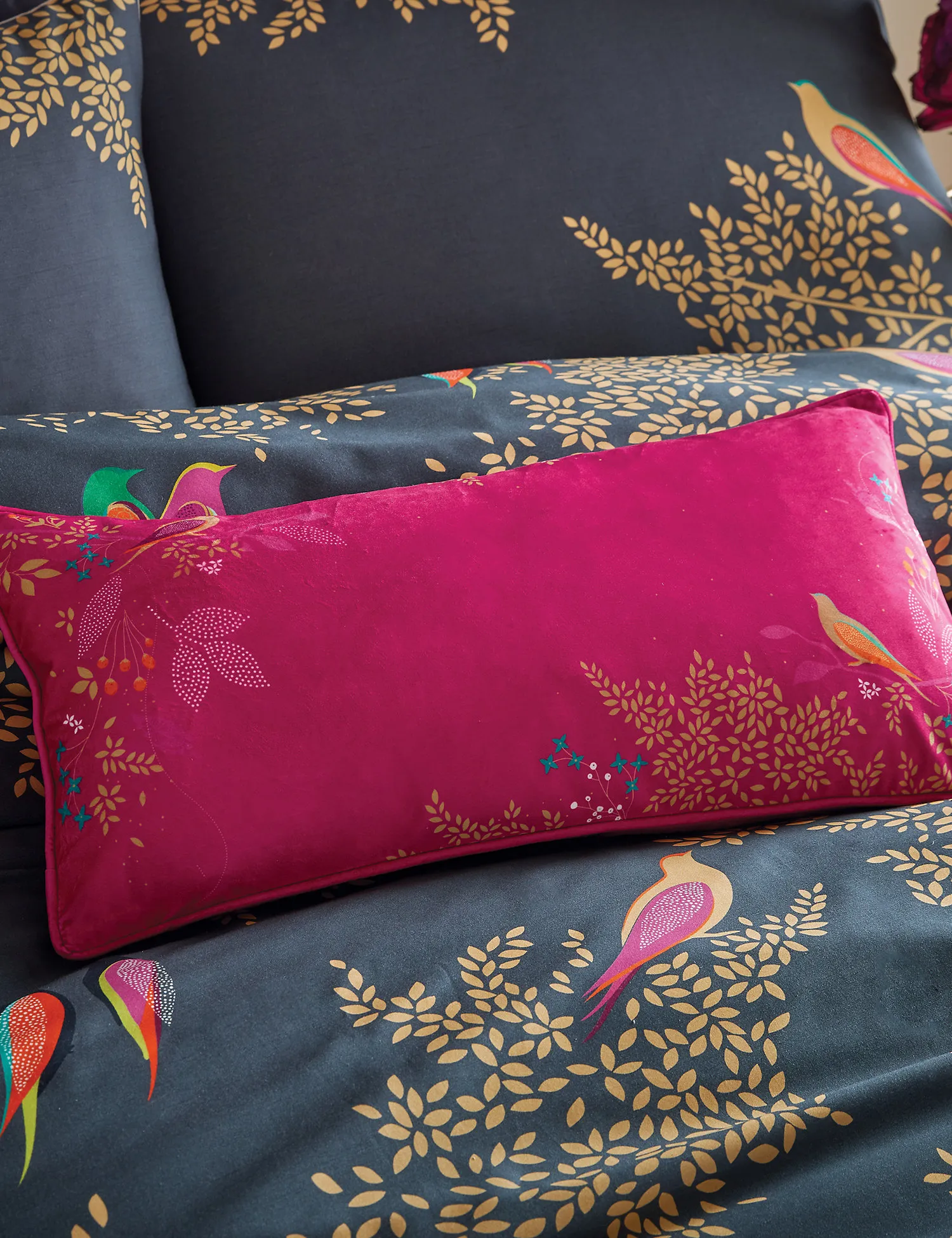 M&S Sara Miller Pure Cotton Smokey Birds Bedding Set