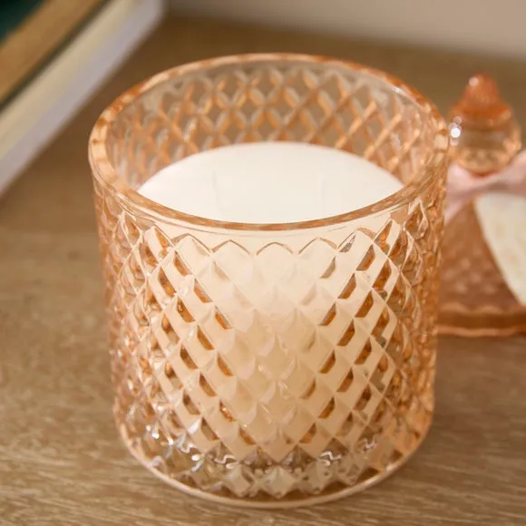 Jasmine & Waterlily Pressed Glass Multi Wick Candle 2