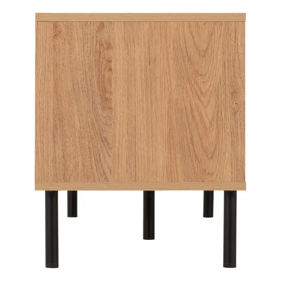 Leon 2 Door TV Unit Stand for TVs up to 65", Oak Effect 5