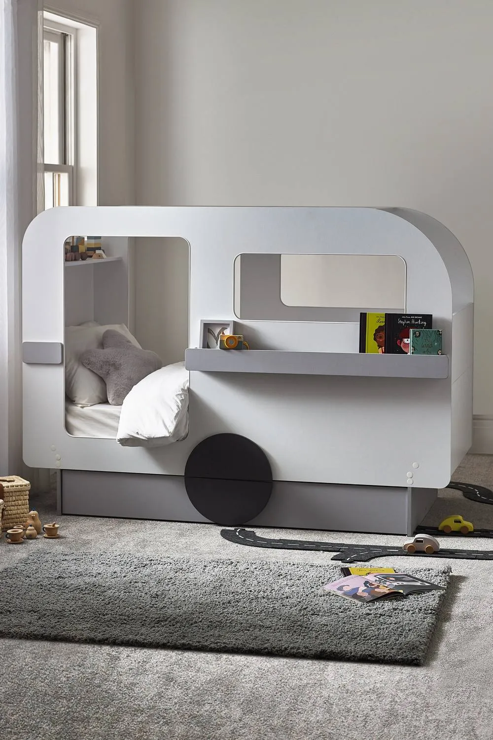 Julian Bowen Tourer Single White & Grey Caravan Bed