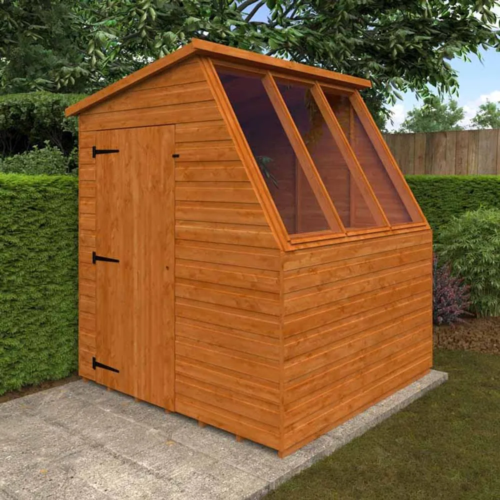 Buttercup Farm 6x6 Jewel Potting Shed 12mm Shed - L175 x W175 x H217 cm in Burnt Orange 2