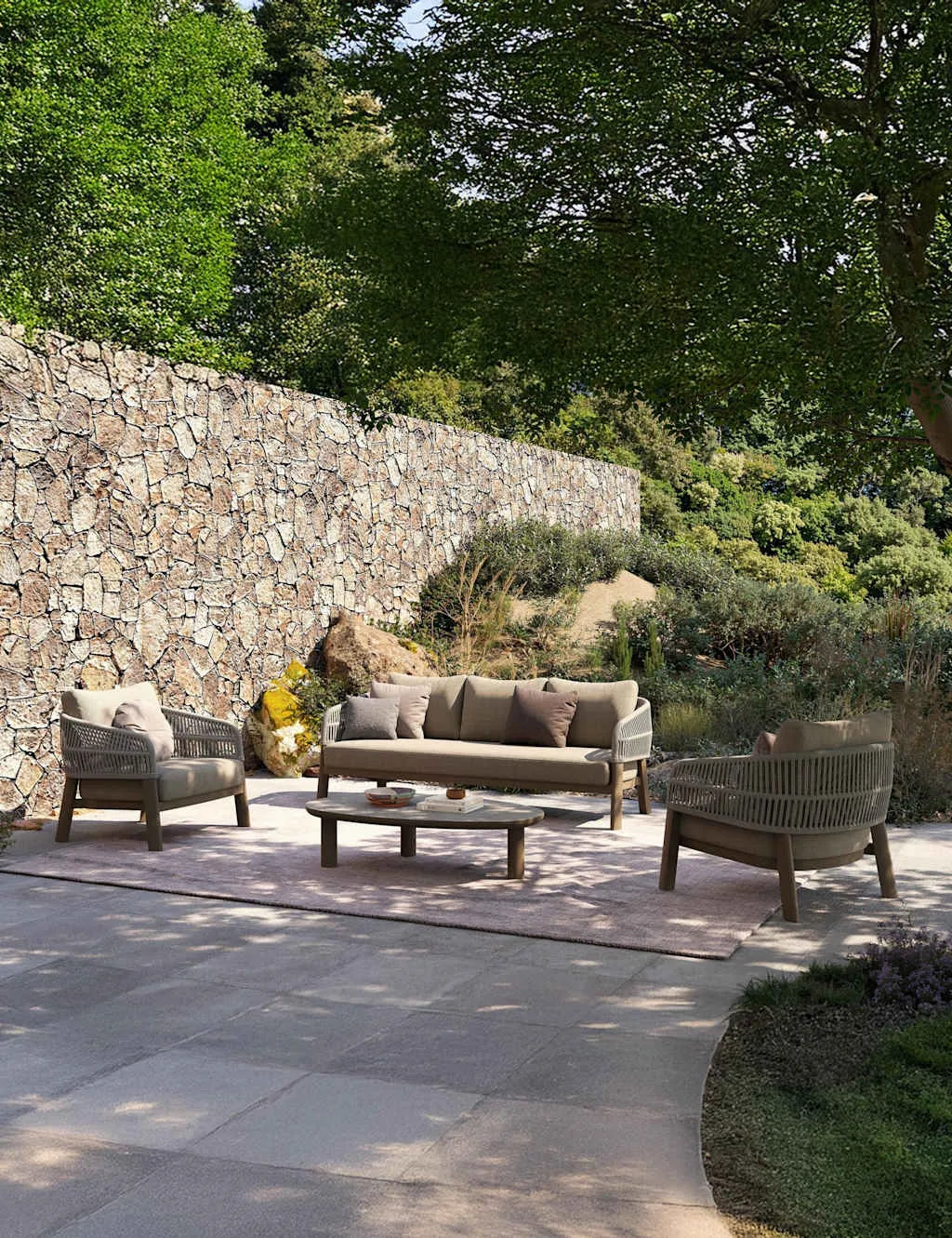 Royalcraft Zuro 5 Seater Lounge Set Light Brown