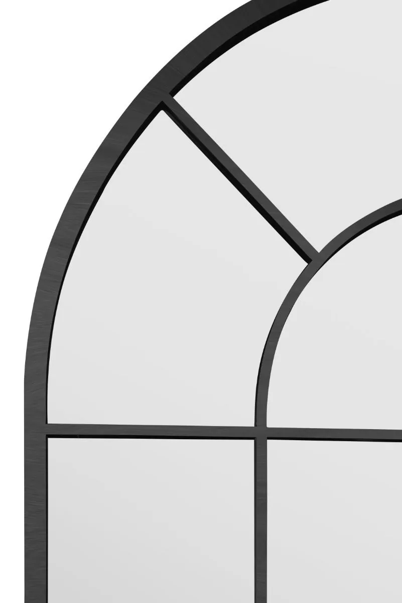 MirrorOutlet Black Framed Arched Window Garden Mirror 71" X 33.5" (180x85CM) 5