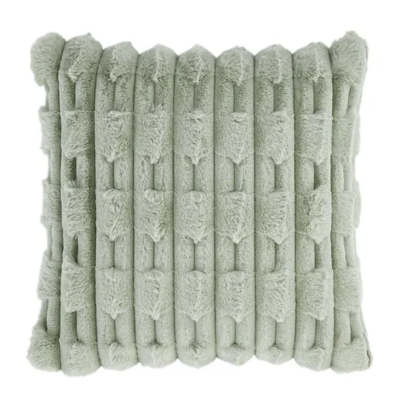 Bianca Carved Faux Fur Square Cushion 3