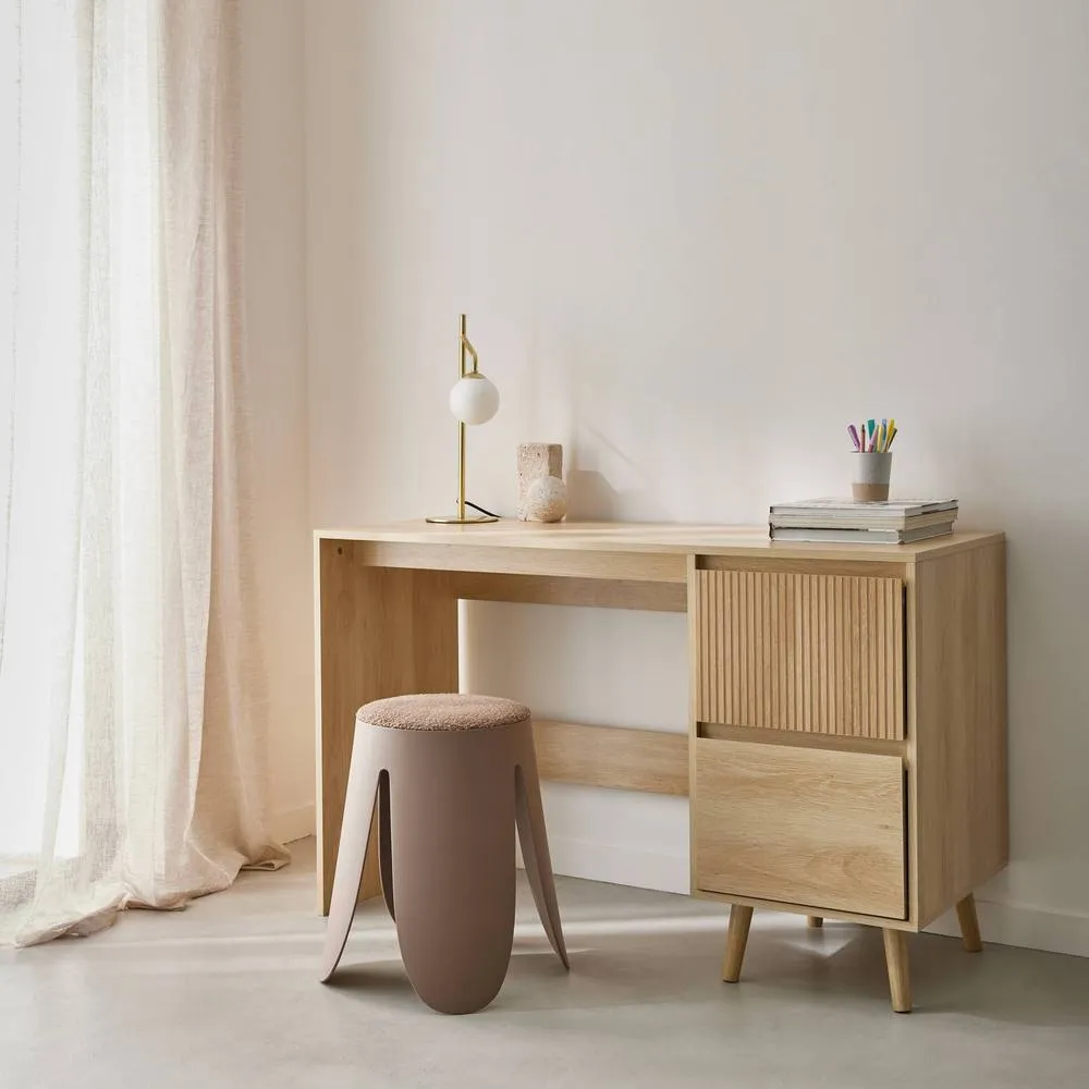 sweeek Scandinavian desk wood decor 2 drawers in Beige 4